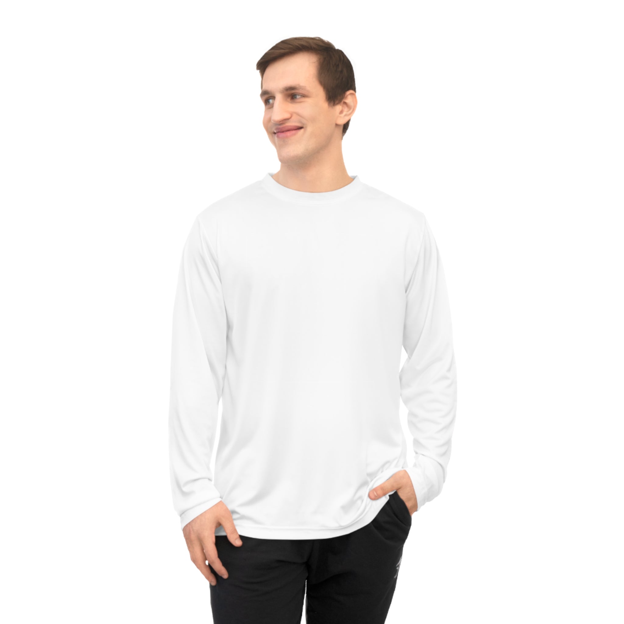 Performance Long Sleeve Shirt — NPN “No Paddle Needed” Fishing Graphic