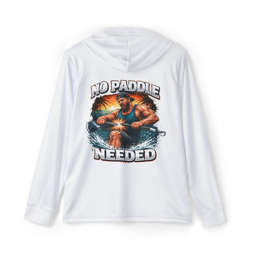 Men's Fishing Hoodie — "No Paddle Needed" Performance Warmup Top