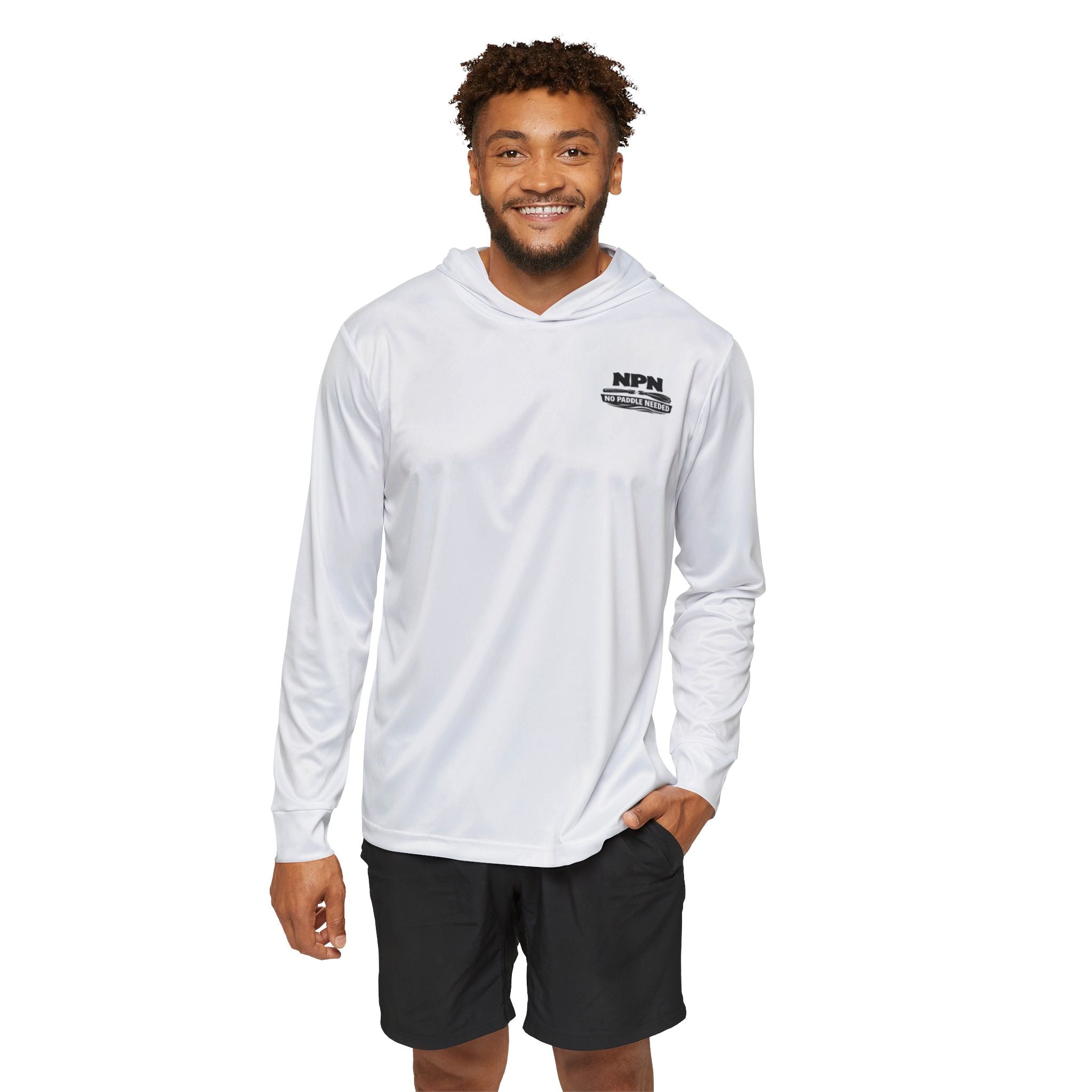 Men's Fishing Hoodie — "No Paddle Needed" Performance Warmup Top