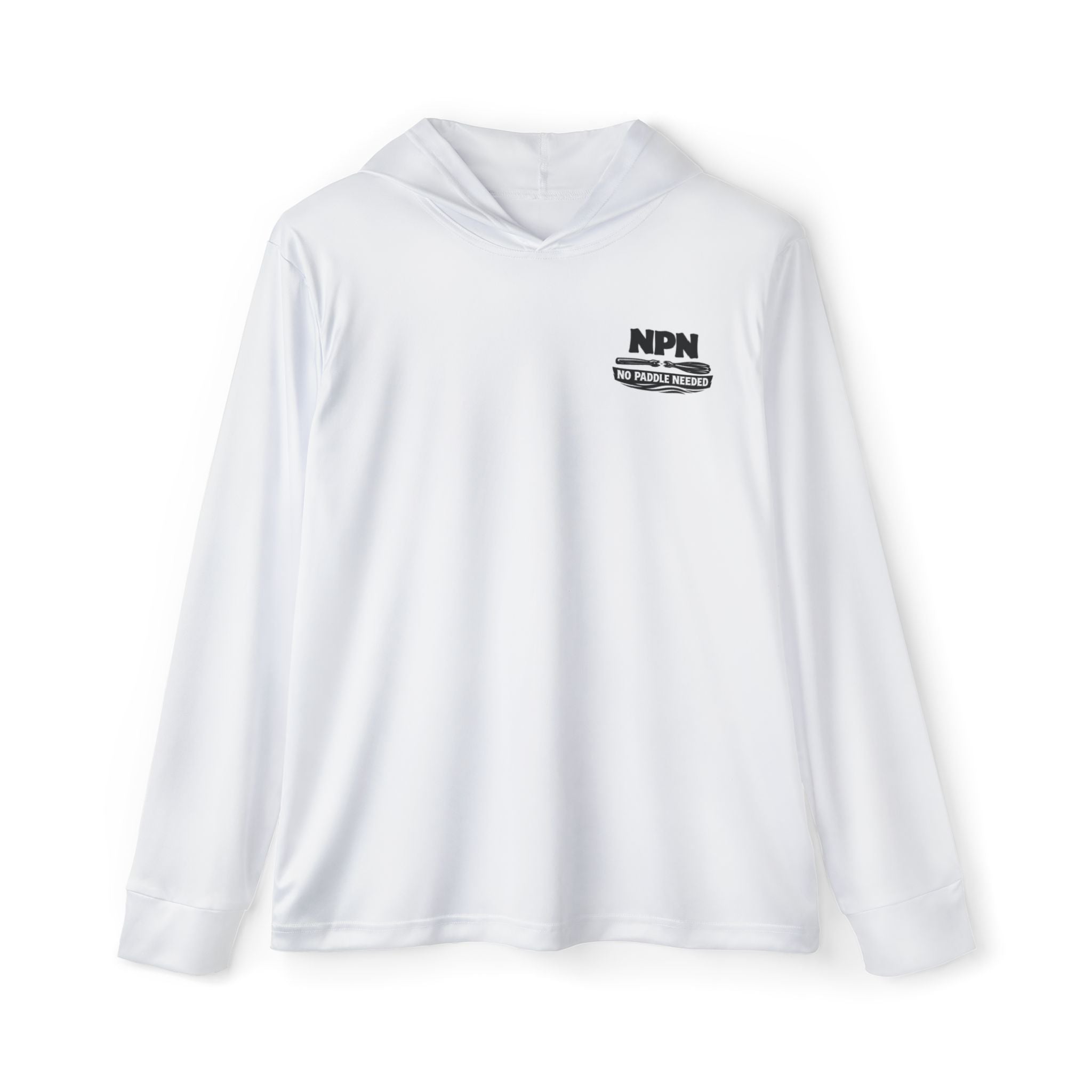 Men's Fishing Hoodie — "No Paddle Needed" Performance Warmup Top