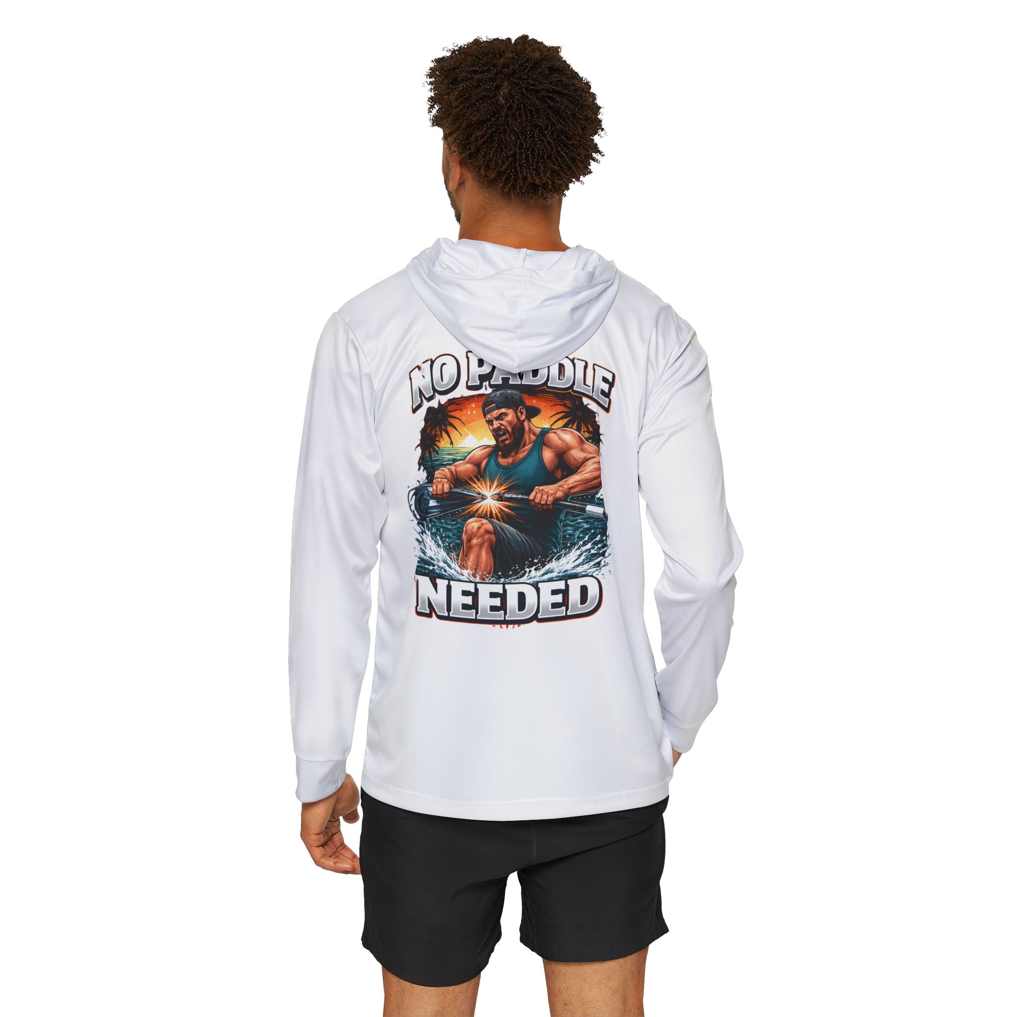 Men's Fishing Hoodie — "No Paddle Needed" Performance Warmup Top